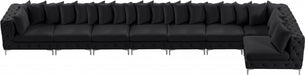 Meridian Furniture - Tremblay 228" Velvet Upholstered 8 Piece Modular Sectional - 686Black-Sec8B - GreatFurnitureDeal