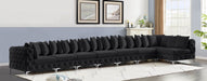 Meridian Furniture - Tremblay 228" Velvet Upholstered 8 Piece Modular Sectional - 686Black-Sec8B - GreatFurnitureDeal
