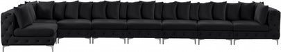 Meridian Furniture - Tremblay 228" Velvet Upholstered 8 Piece Modular Sectional - 686Black-Sec8B - GreatFurnitureDeal