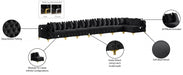 Meridian Furniture - Tremblay 228" Velvet Upholstered 8 Piece Modular Sectional - 686Black-Sec8B - GreatFurnitureDeal