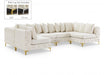 Meridian Furniture - Tremblay 139" Velvet Upholstered 6 Piece Modular Sectional - 686Cream-Sec6B - GreatFurnitureDeal