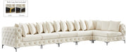 Meridian Furniture - Tremblay 169" Vegan Leather Upholstered 7 Piece Modular Sectional - 686Cream-Sec6C - GreatFurnitureDeal