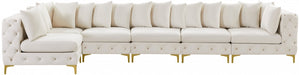 Meridian Furniture - Tremblay 169" Vegan Leather Upholstered 7 Piece Modular Sectional - 686Cream-Sec6C - GreatFurnitureDeal