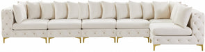 Meridian Furniture - Tremblay 169" Vegan Leather Upholstered 7 Piece Modular Sectional - 686Cream-Sec6C - GreatFurnitureDeal