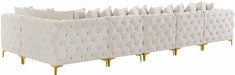 Meridian Furniture - Tremblay 169" Vegan Leather Upholstered 7 Piece Modular Sectional - 686Cream-Sec6C - GreatFurnitureDeal