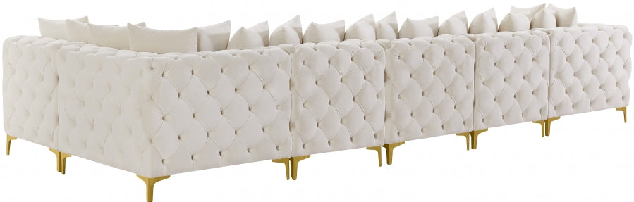 Meridian Furniture - Tremblay 169" Vegan Leather Upholstered 7 Piece Modular Sectional - 686Cream-Sec6C - GreatFurnitureDeal