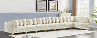 Meridian Furniture - Tremblay 228" Velvet Upholstered 8 Piece Modular Sectional - 686Cream-Sec8B - GreatFurnitureDeal