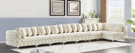Meridian Furniture - Tremblay 228" Velvet Upholstered 8 Piece Modular Sectional - 686Cream-Sec8B - GreatFurnitureDeal