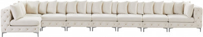 Meridian Furniture - Tremblay 228" Velvet Upholstered 8 Piece Modular Sectional - 686Cream-Sec8B - GreatFurnitureDeal