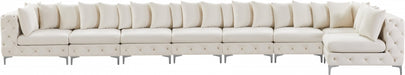 Meridian Furniture - Tremblay 228" Velvet Upholstered 8 Piece Modular Sectional - 686Cream-Sec8B - GreatFurnitureDeal