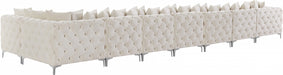 Meridian Furniture - Tremblay 228" Velvet Upholstered 8 Piece Modular Sectional - 686Cream-Sec8B - GreatFurnitureDeal