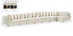 Meridian Furniture - Tremblay 228" Velvet Upholstered 8 Piece Modular Sectional - 686Cream-Sec8B - GreatFurnitureDeal
