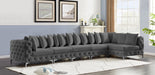 Meridian Furniture - Tremblay 169" Vegan Leather Upholstered 7 Piece Modular Sectional - 686Grey-Sec6C - GreatFurnitureDeal