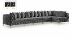 Meridian Furniture - Tremblay 169" Vegan Leather Upholstered 7 Piece Modular Sectional - 686Grey-Sec6C - GreatFurnitureDeal