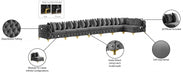 Meridian Furniture - Tremblay 228" Velvet Upholstered 8 Piece Modular Sectional - 686Grey-Sec8B - GreatFurnitureDeal