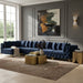 Meridian Furniture - Tremblay 169" Vegan Leather Upholstered 7 Piece Modular Sectional - 686Navy-Sec6C - GreatFurnitureDeal
