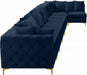 Meridian Furniture - Tremblay 228" Velvet Upholstered 8 Piece Modular Sectional - 686Navy-Sec8B - GreatFurnitureDeal