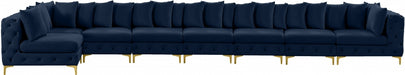 Meridian Furniture - Tremblay 228" Velvet Upholstered 8 Piece Modular Sectional - 686Navy-Sec8B - GreatFurnitureDeal