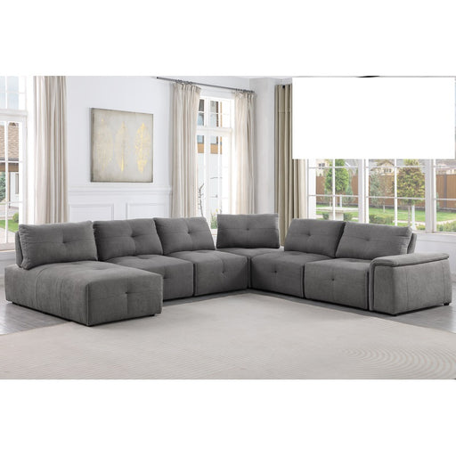 Mariano Furniture - 1966 7 Piece Sectional Sofa Set in Grey - BM-1966-GREY - GreatFurnitureDeal