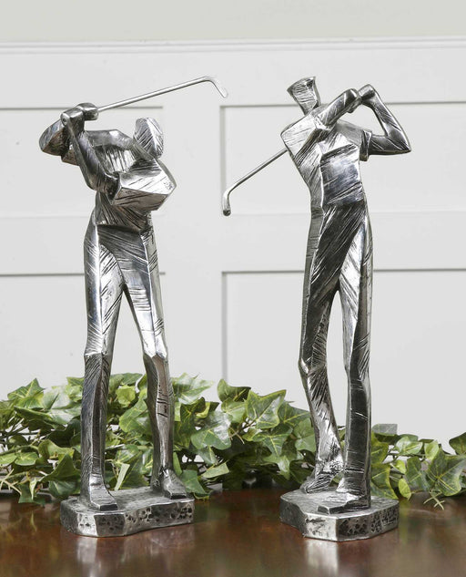 Uttermost - Practice Shot Metallic Statues, Set/2 - 19675 - GreatFurnitureDeal