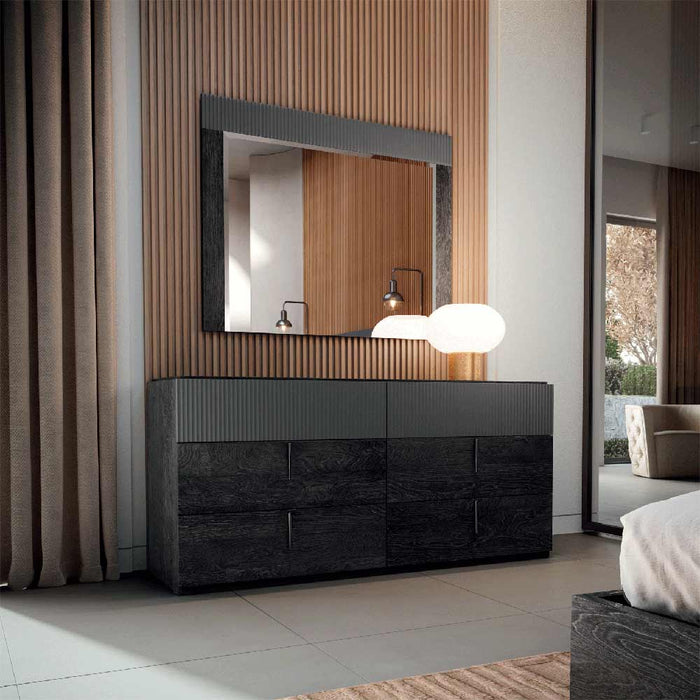 ESF Furniture - Onyx 8 Piece Queen Size Bedroom Set in Metallic Matte - ONYXQS-8SET