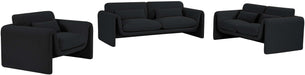 Meridian Furniture - Stylus 64" Black Boucle Fabric Upholstered Loveseat - 198Black-L - GreatFurnitureDeal