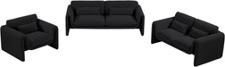 Meridian Furniture - Stylus 64" Black Boucle Fabric Upholstered Loveseat - 198Black-L - GreatFurnitureDeal