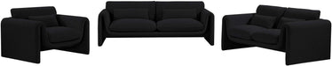 Meridian Furniture - Stylus 64" Black Boucle Fabric Upholstered Loveseat - 198Black-L - GreatFurnitureDeal