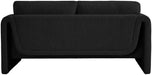 Meridian Furniture - Stylus 64" Black Boucle Fabric Upholstered Loveseat - 198Black-L - GreatFurnitureDeal
