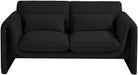 Meridian Furniture - Stylus 64" Black Boucle Fabric Upholstered Loveseat - 198Black-L - GreatFurnitureDeal