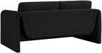 Meridian Furniture - Stylus 64" Black Boucle Fabric Upholstered Loveseat - 198Black-L - GreatFurnitureDeal