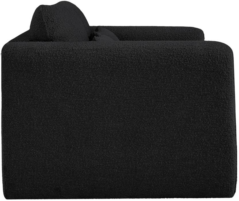 Meridian Furniture - Stylus 64" Black Boucle Fabric Upholstered Loveseat - 198Black-L - GreatFurnitureDeal