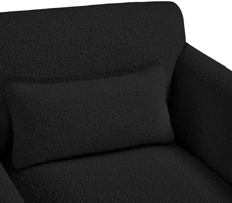 Meridian Furniture - Stylus 64" Black Boucle Fabric Upholstered Loveseat - 198Black-L - GreatFurnitureDeal