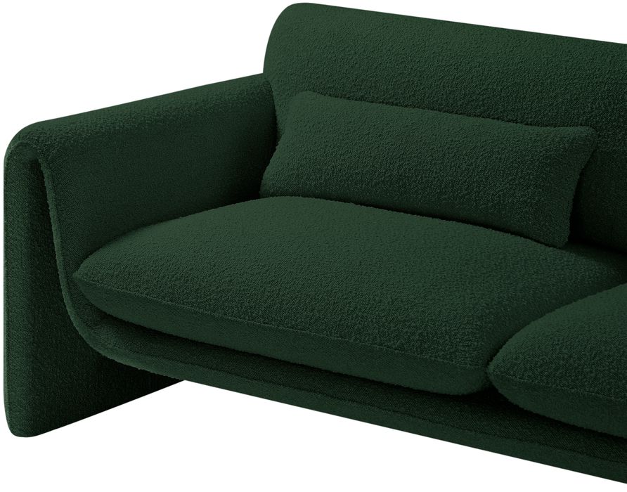 Meridian Furniture - Stylus 64" Green Boucle Fabric Upholstered Loveseat - 198Green-L - GreatFurnitureDeal