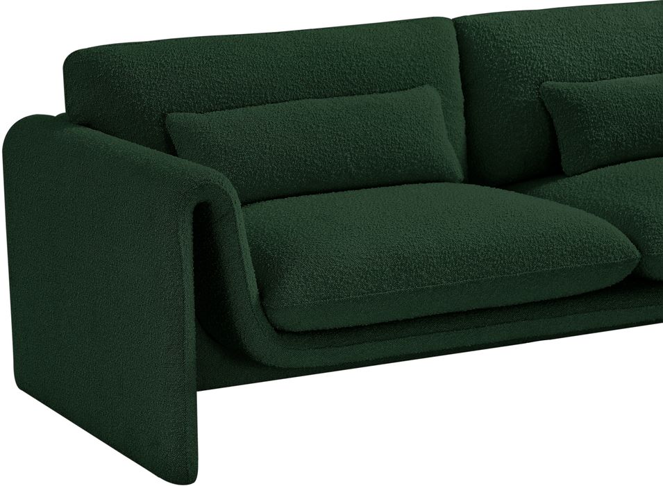 Meridian Furniture - Stylus 64" Green Boucle Fabric Upholstered Loveseat - 198Green-L - GreatFurnitureDeal