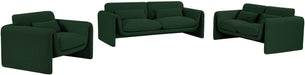 Meridian Furniture - Stylus 64" Green Boucle Fabric Upholstered Loveseat - 198Green-L - GreatFurnitureDeal