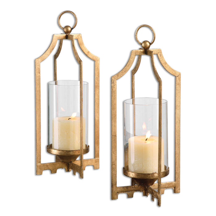 Uttermost - Lucy Gold Candleholders S/2 - 19957 - GreatFurnitureDeal
