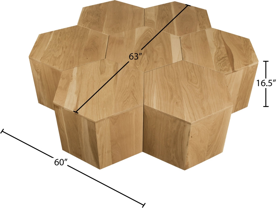 Meridian Furniture - Eternal Oak Wood 7 Piece Modular Coffee Table - 261-CT-7PC - GreatFurnitureDeal