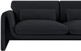 Meridian Furniture - Sloan 86" Black Velvet Upholstered Sofa - 199Black-S - GreatFurnitureDeal