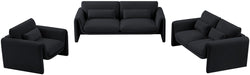 Meridian Furniture - Sloan 86" Black Velvet Upholstered Sofa - 199Black-S - GreatFurnitureDeal