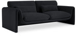 Meridian Furniture - Sloan 86" Black Velvet Upholstered Sofa - 199Black-S - GreatFurnitureDeal