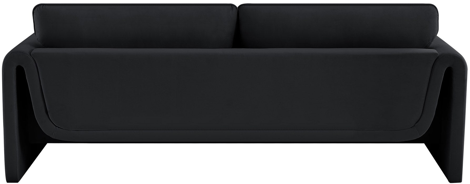 Meridian Furniture - Sloan 86" Black Velvet Upholstered Sofa - 199Black-S - GreatFurnitureDeal