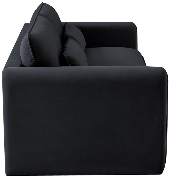 Meridian Furniture - Sloan 86" Black Velvet Upholstered Sofa - 199Black-S - GreatFurnitureDeal