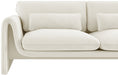 Meridian Furniture - Sloan 86" Cream Velvet Upholstered Sofa - 199Cream-S - GreatFurnitureDeal