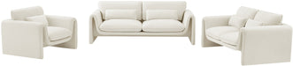 Meridian Furniture - Sloan 86" Cream Velvet Upholstered Sofa - 199Cream-S - GreatFurnitureDeal