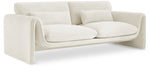 Meridian Furniture - Sloan 86" Cream Velvet Upholstered Sofa - 199Cream-S - GreatFurnitureDeal