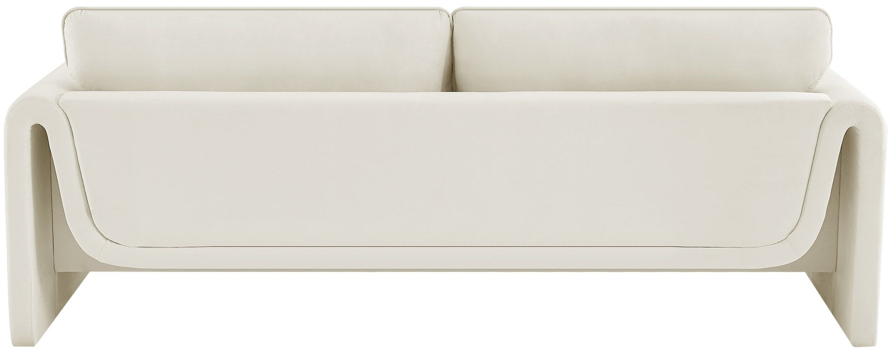 Meridian Furniture - Sloan 86" Cream Velvet Upholstered Sofa - 199Cream-S - GreatFurnitureDeal