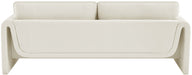 Meridian Furniture - Sloan 86" Cream Velvet Upholstered Sofa - 199Cream-S - GreatFurnitureDeal