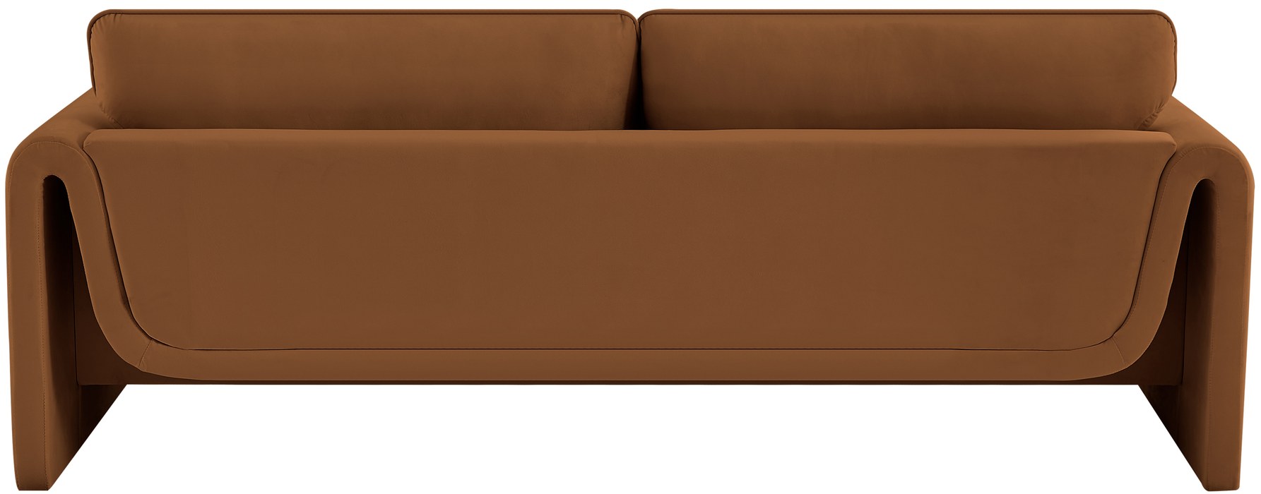 Meridian Furniture - Sloan 86" Saddle Velvet Upholstered Sofa - 199Saddle-S - GreatFurnitureDeal