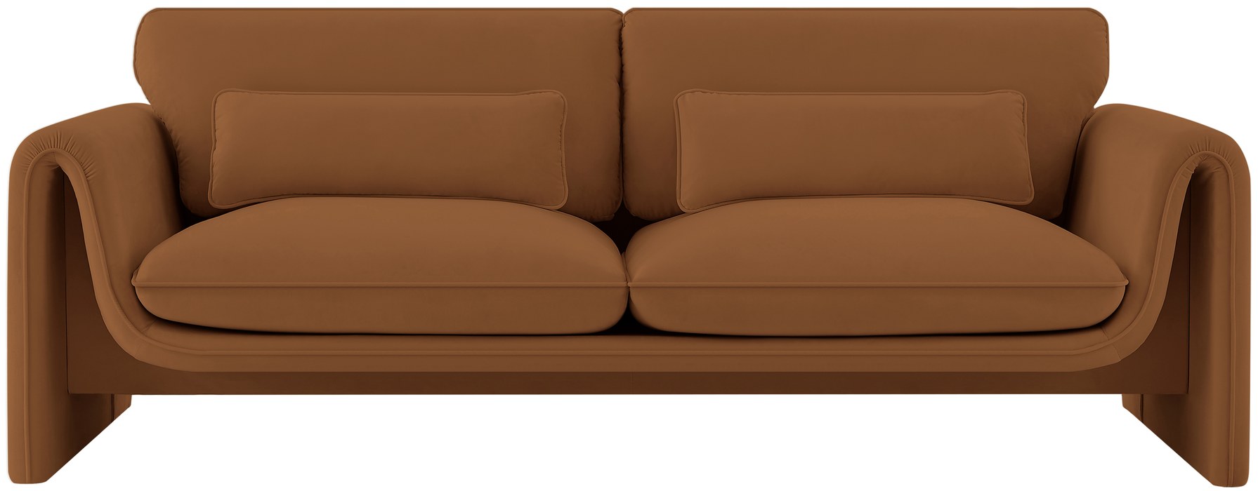 Meridian Furniture - Sloan 86" Saddle Velvet Upholstered Sofa - 199Saddle-S - GreatFurnitureDeal
